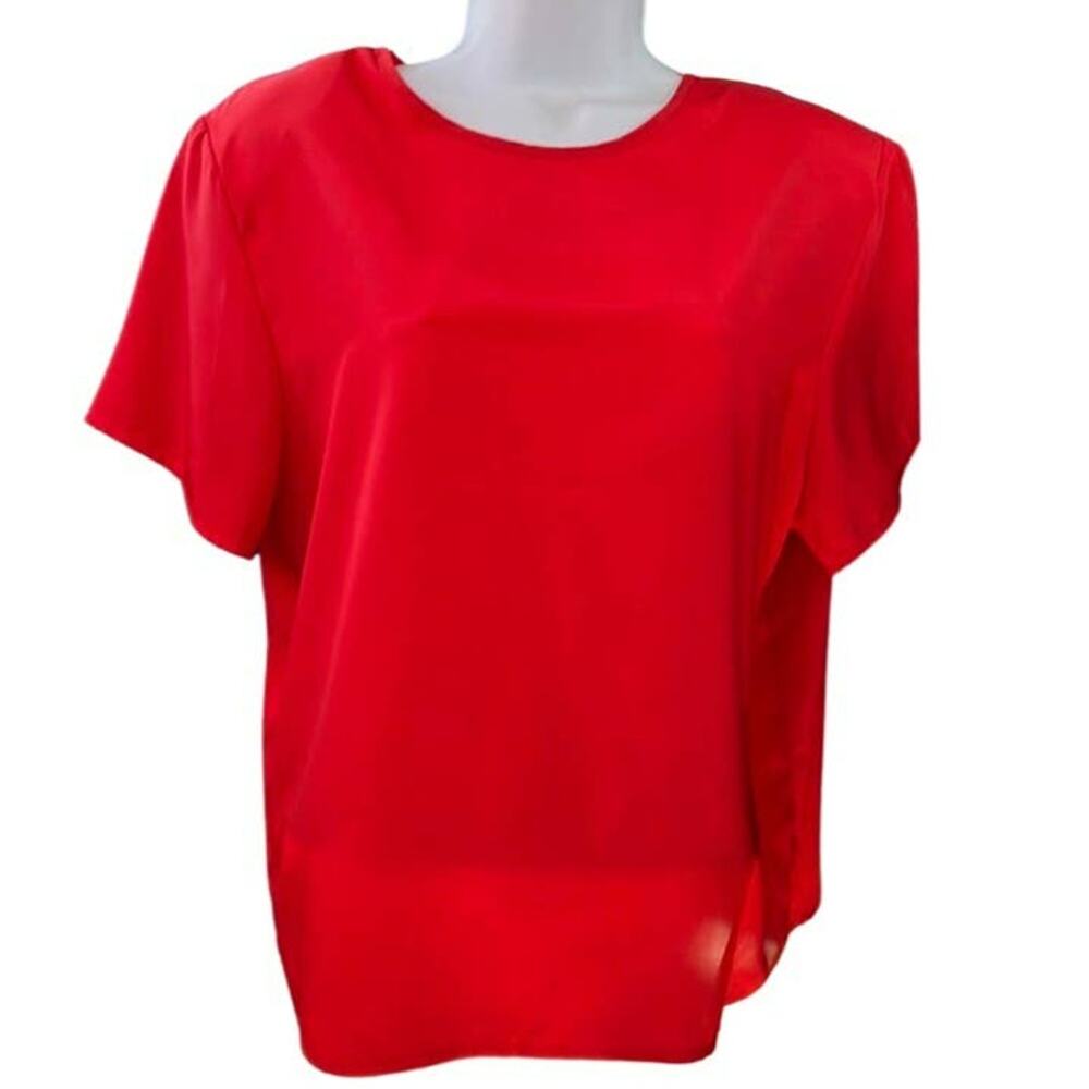 Hana Sung Vintage 90s Red Blouse Size Large